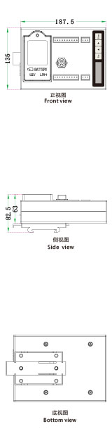 磁柵控制模塊ms51三視圖